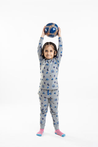 Abstract Adventure Co-Ord Set in Cloudy Grey - Unisex