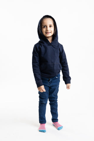 Happy Hoodie in Navy Blue - Unisex