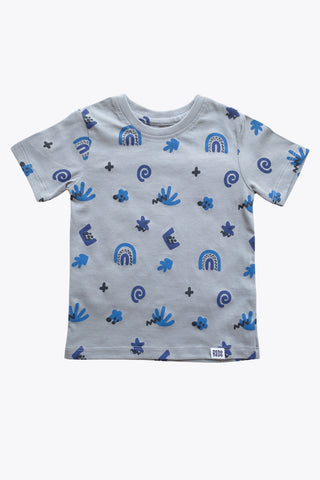 Abstract Adventure Shorts Co-Ord Set in Cloudy Grey - Unisex