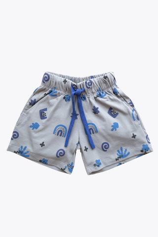 Abstract Adventure Shorts Co-Ord Set in Cloudy Grey - Unisex