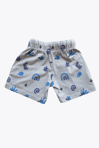 Abstract Adventure Shorts Co-Ord Set in Cloudy Grey - Unisex