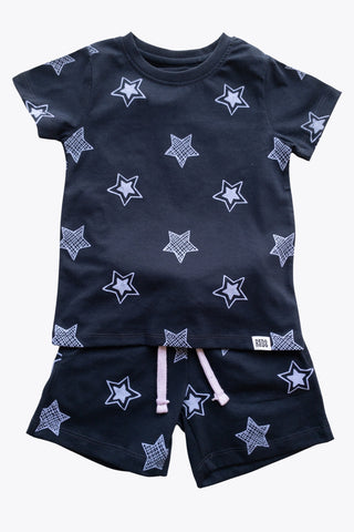 Shining Stars Shorts Co-Ord Set in Navy - Unisex
