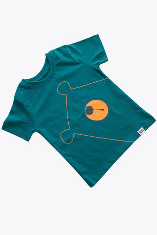 Peek-a-Bear Half Sleeve T-Shirt in Dark Turquoise - Unisex