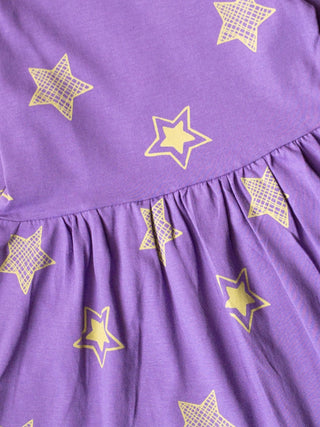 Shining Stars Dress with Pockets in Deep Lilac