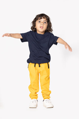 Color Pocket Joggers in Mustard Yellow - Unisex