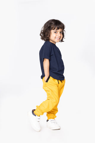 Color Pocket Joggers in Mustard Yellow - Unisex