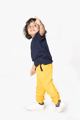 Color Pocket Joggers in Mustard Yellow - Unisex