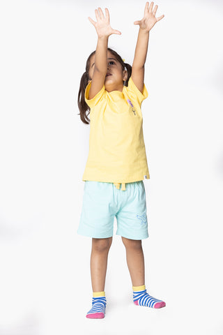 Doodle-Poodle Shorts in Mint Blue - Unisex
