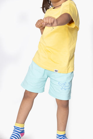 Doodle-Poodle Shorts in Mint Blue - Unisex