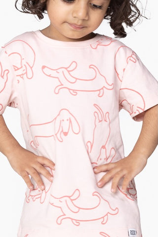 Doodle-Poodle T-Shirt in Peach Pink - Unisex