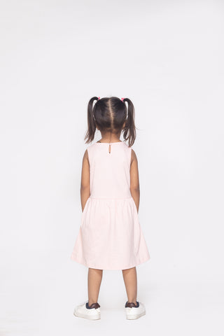 Heart Dress with Pockets in Peach Pink
