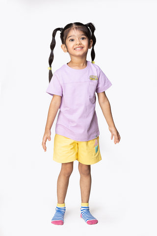 School Bus T-Shirt in Lavender - Unisex