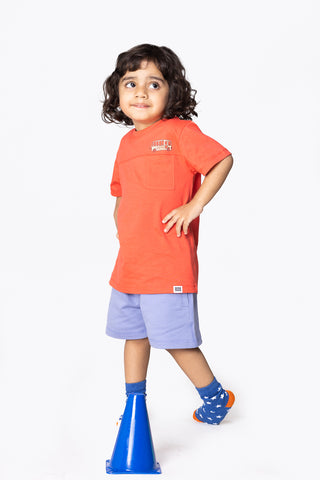School Bus T-Shirt in Mandarin Red - Unisex