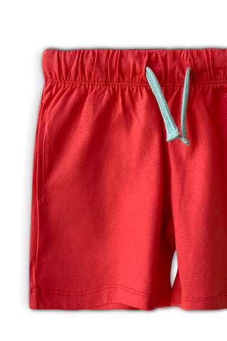 Smiling Shapes Shorts in Mandarin Red - Unisex