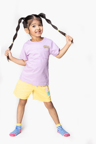 Smiling Shapes Shorts in Buttercup Yellow - Unisex