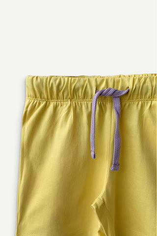 Smiling Shapes Shorts in Buttercup Yellow - Unisex